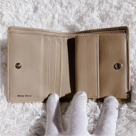 Miu Miu Taupe Quilted Wallet - Picture 7 of 10
